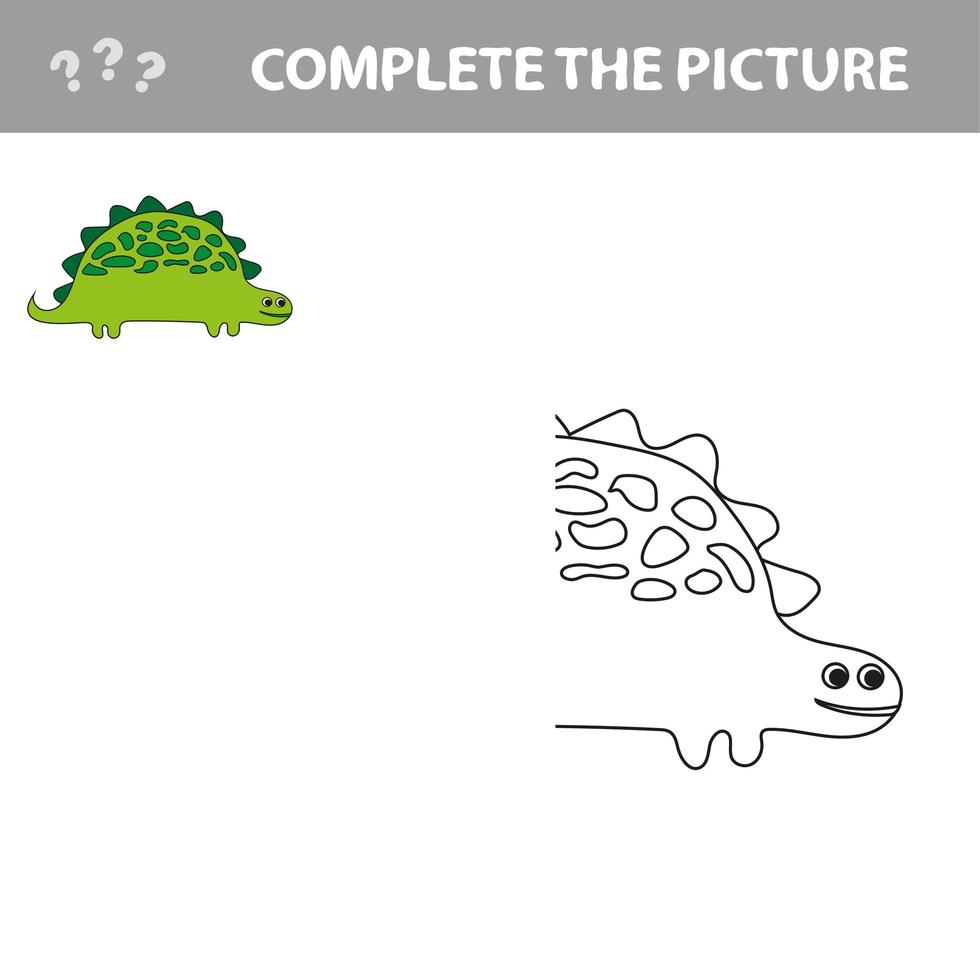 illustration vectorielle de dinosaure de dessin animé - livre de coloriage vecteur