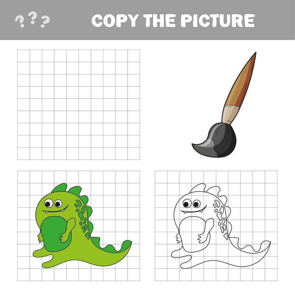 illustration vectorielle de dinosaure de dessin animé - livre de coloriage et puzzle pour enfant vecteur