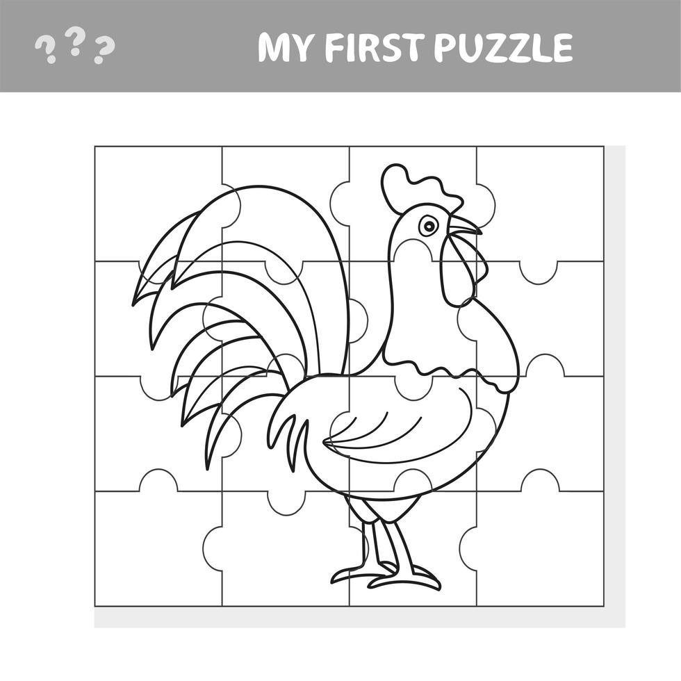 Un vecteur illustration d'un puzzle de poulet pour les enfants