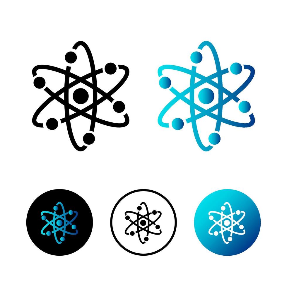 illustration de l'icône de la science de l'atome abstrait vecteur