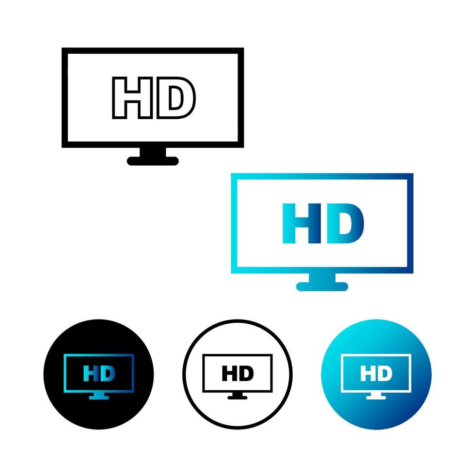 illustration abstraite de l'icône de la télévision hd vecteur