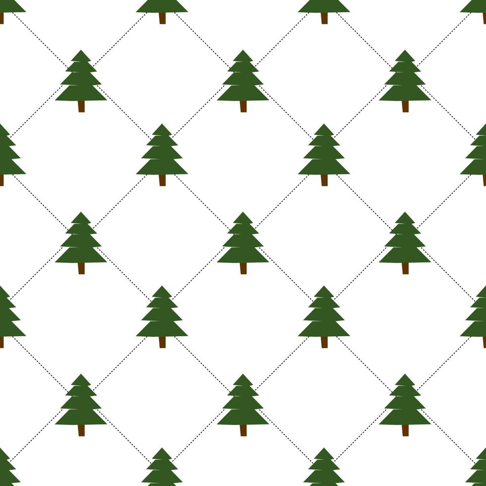 motif de répétition harmonieux créé avec des éléments comme l'arbre de Noël et les lignes géométriques en pointillés, motif de répétition vectoriel dessiné à la main pour le textile, le tissu, l'emballage cadeau, les chiffons, le papier peint et la bannière.