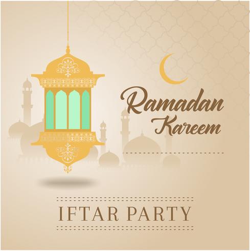 Carte de voeux et fond Ramadan Kareem islamique avec motif arabe vecteur