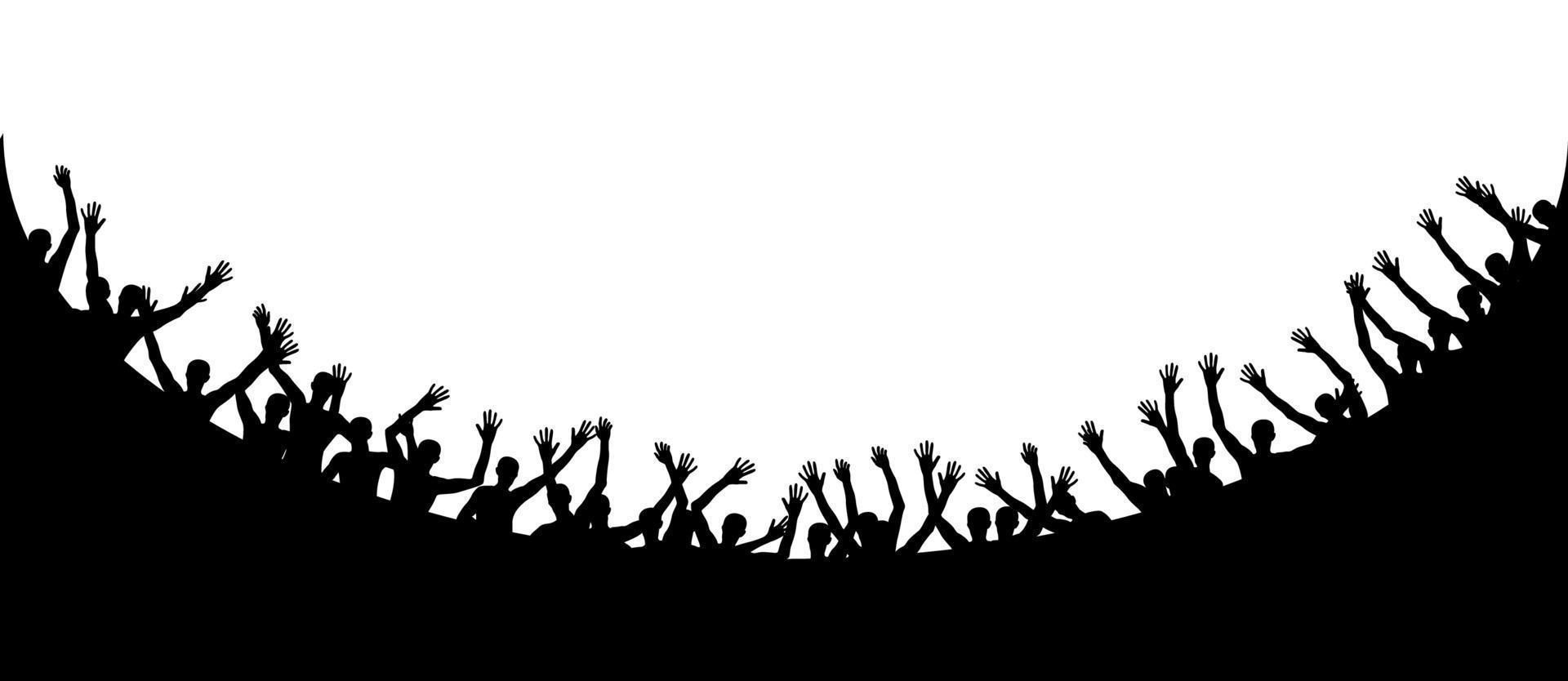 silhouettes en noir et blanc de sauter des gens heureux et joyeux. illustration vectorielle vecteur