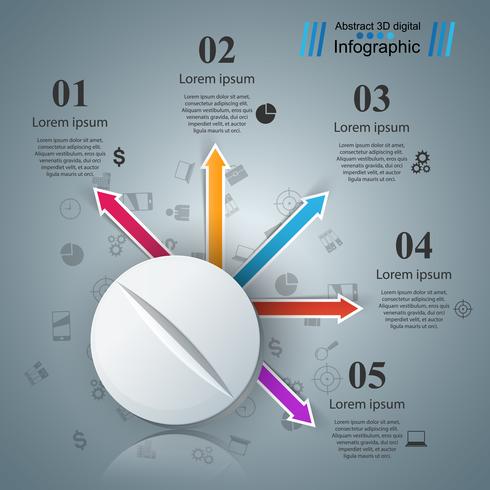 Comprimé de comprimé, infographie de pharmacologie. vecteur