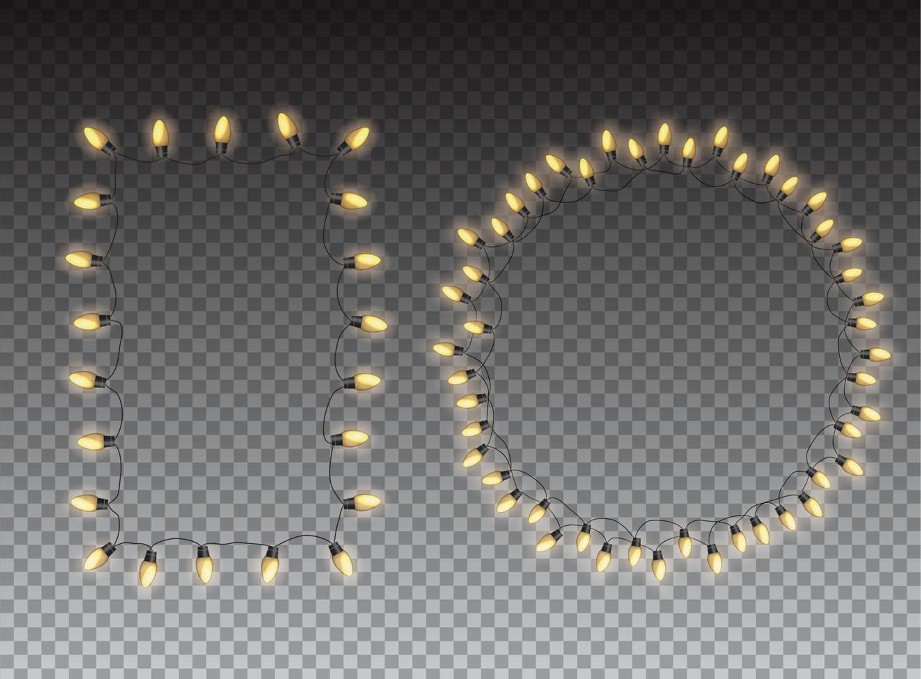 Ampoule de guirlande de Noël sur illustration vectorielle fond transparent vecteur