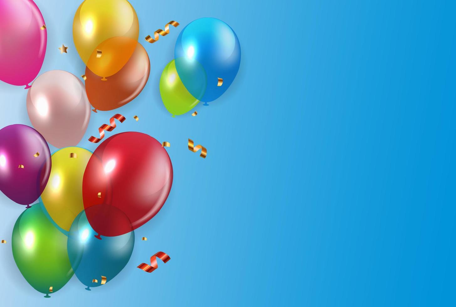 Brillant joyeux anniversaire ballons background vector illustration