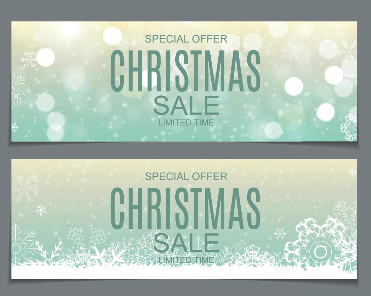 illustration vectorielle abstraite vente de Noël, fond d'offre spéciale avec boîte-cadeau et neige. modèle de carte de réduction chaude d'hiver vecteur