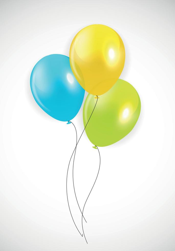 Brillant joyeux anniversaire ballons background vector illustration