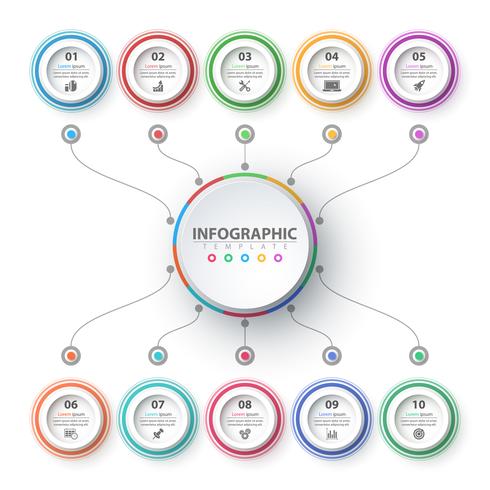 Infographie de l&#39;entreprise. Modèle d&#39;origami en papier. vecteur