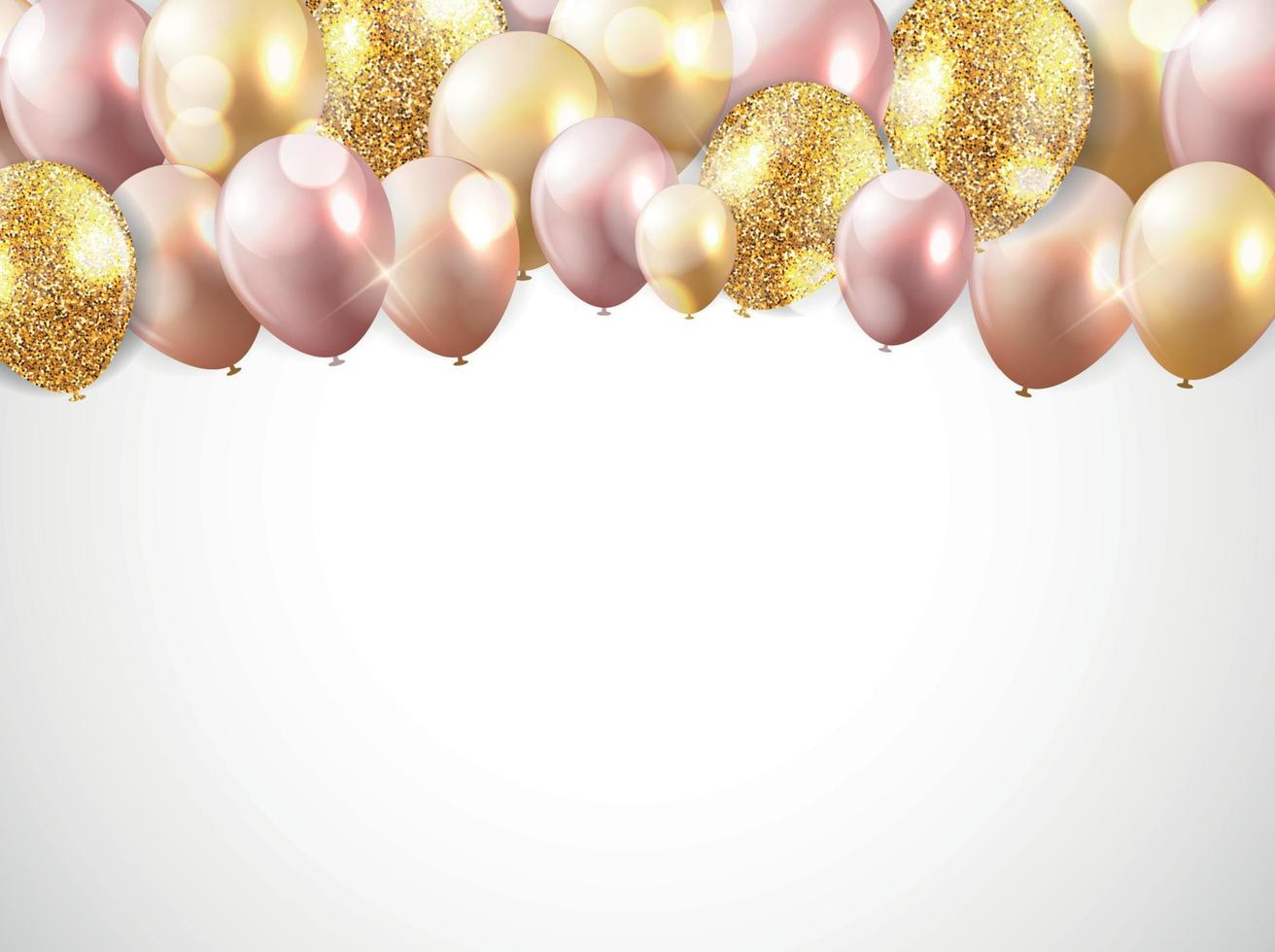 Brillant joyeux anniversaire ballons background vector illustration