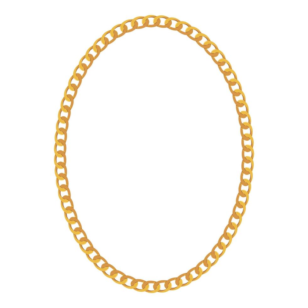 bijoux de chaîne en or sur fond blanc. illustration vectorielle vecteur