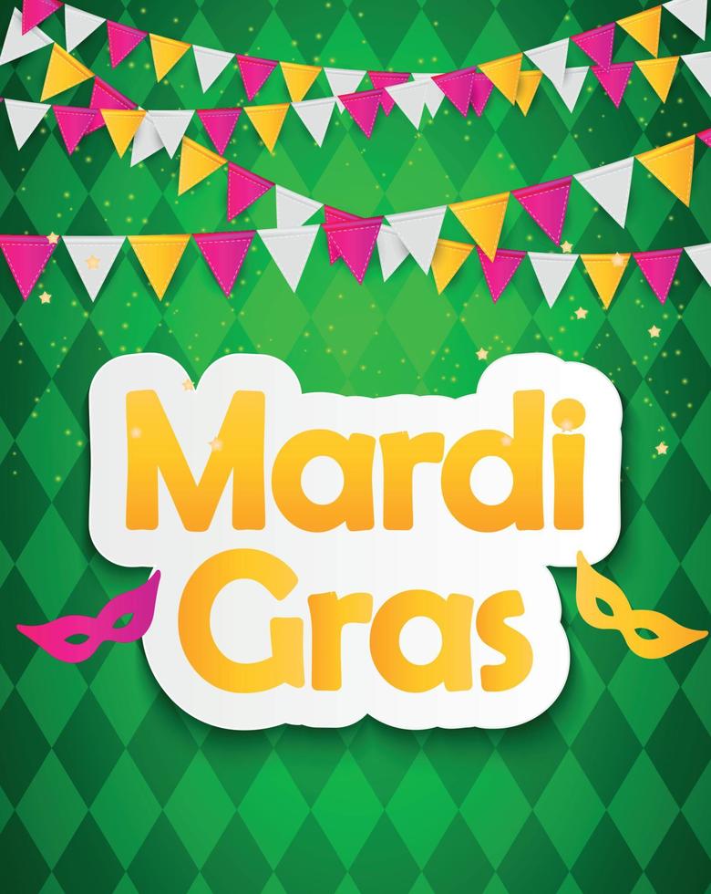 Modèle de brochure de mardi gras. Fond de carte de voeux de célébration. illustration vectorielle vecteur