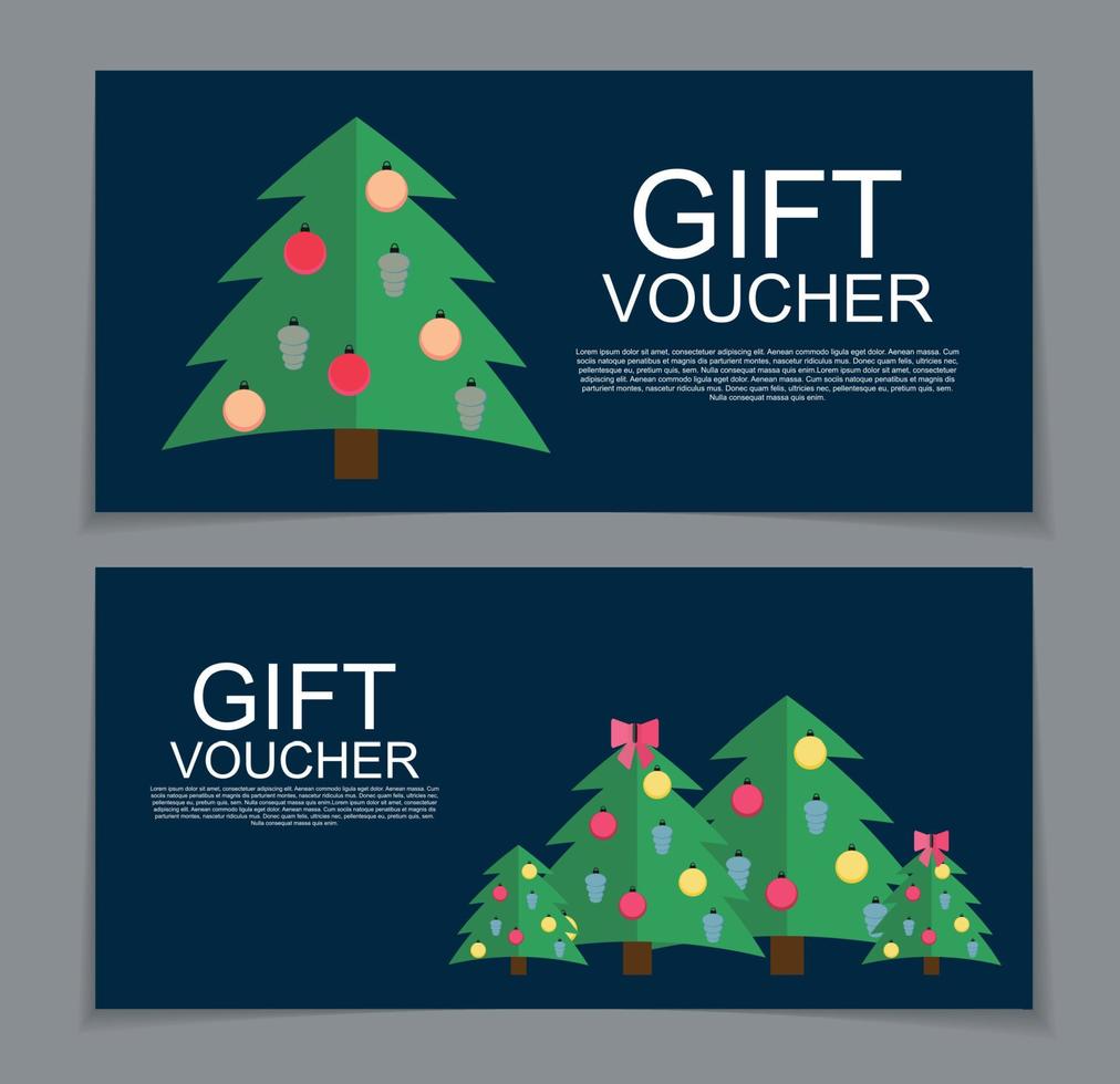 modèle de bon cadeau pour noël et nouvel an coupon de réduction illustration vectorielle vecteur