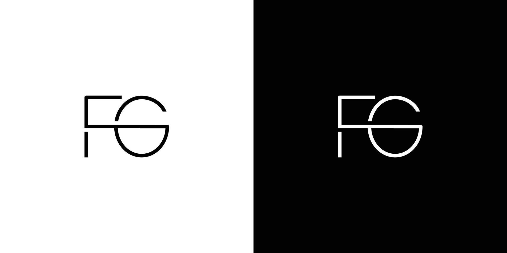 logo des initiales fg simple et moderne vecteur
