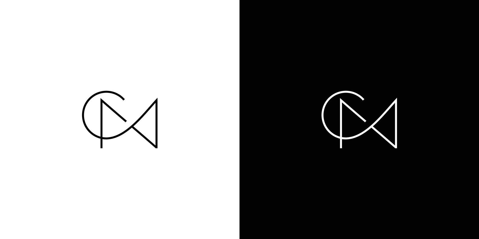 création de logo initiales lettre cm simple et moderne vecteur