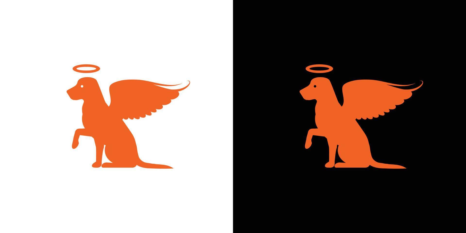 création de logo de chien ange moderne et attrayant vecteur