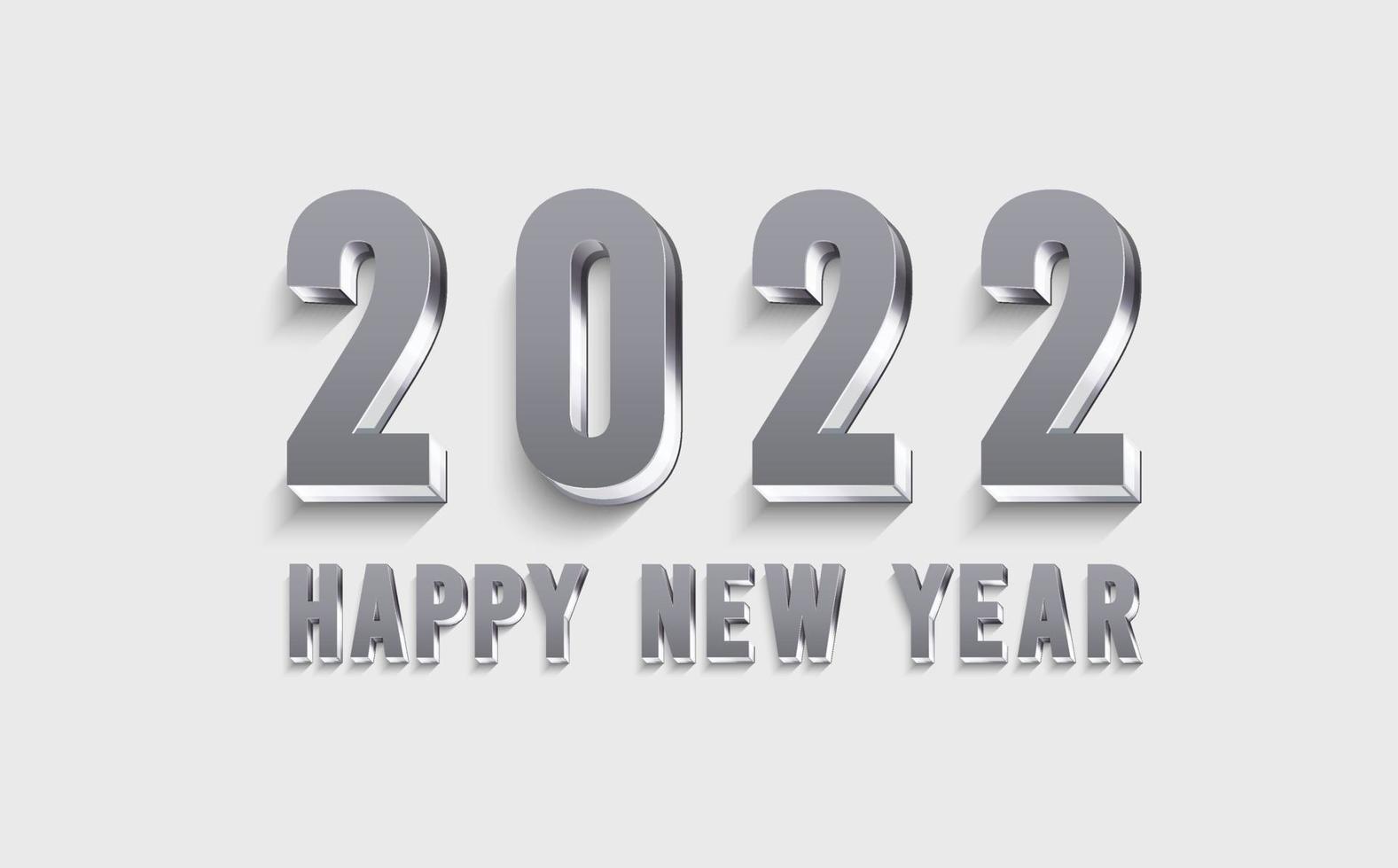 bonne année 2022 argent 3d souhaitant célébration script texte lettrage célébrer festival premium moderne minimal alphabet lettres numériques fichier vectoriel éditable