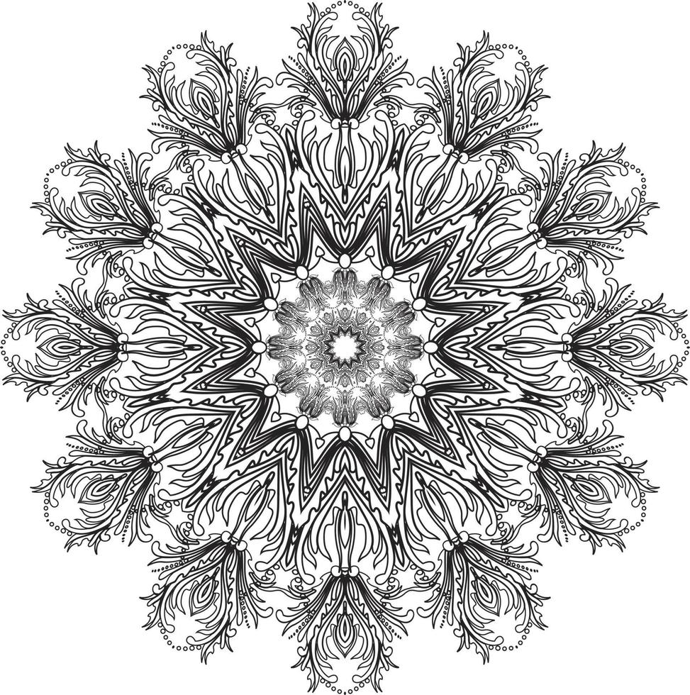 pages de livre de coloriage de mandalas, ornement rond décoratif en forme de fleur, vecteur oriental, modèles de thérapie anti-stress, éléments de conception de tissage, vecteur de logos de yoga