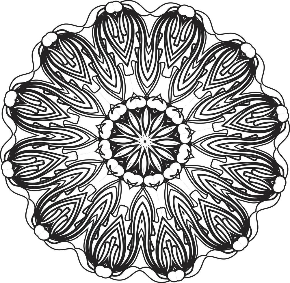 pages de livre de coloriage de mandalas, ornement rond décoratif en forme de fleur, vecteur oriental, modèles de thérapie anti-stress, éléments de conception de tissage, vecteur de logos de yoga