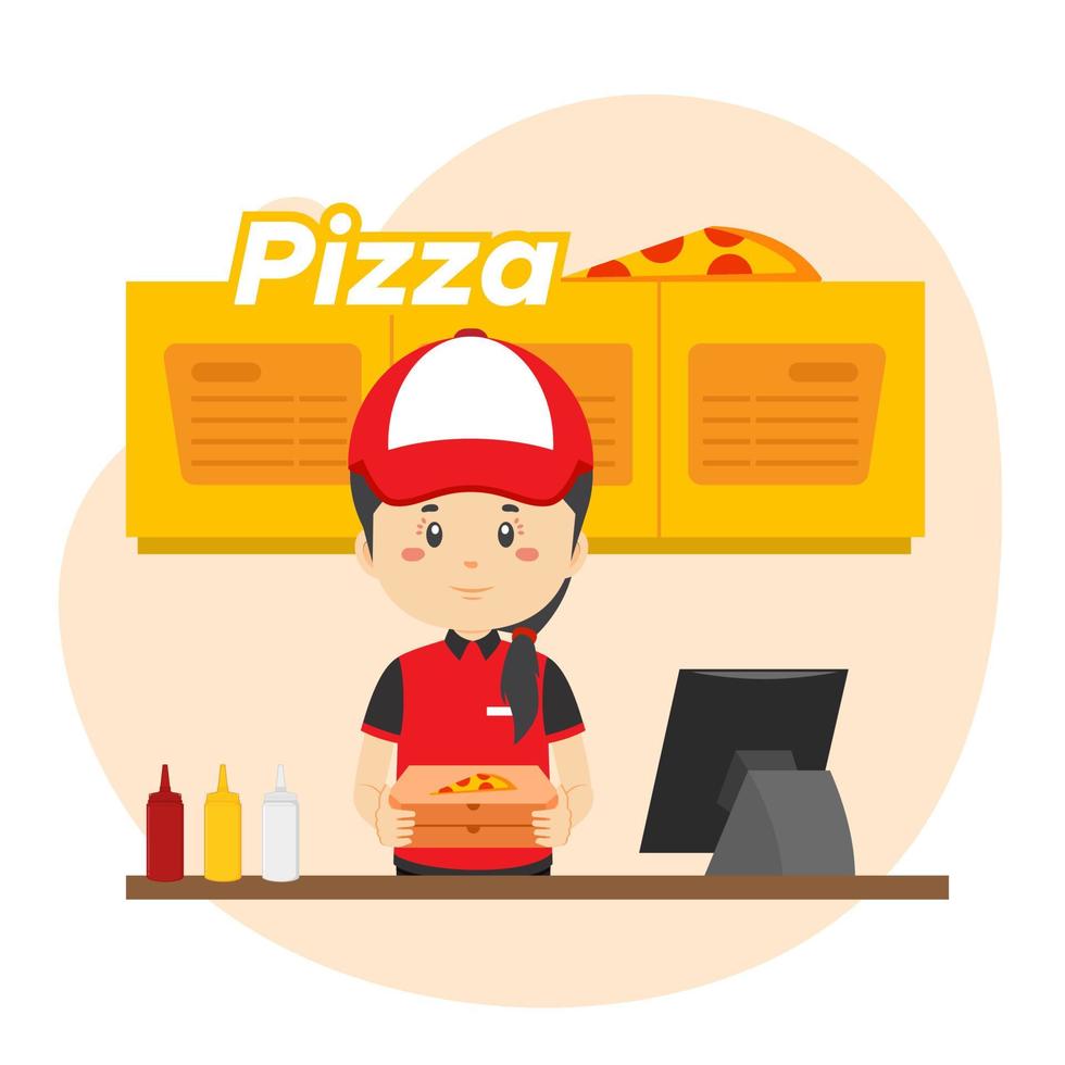 vecteur stock pizza à emporter concept illustration