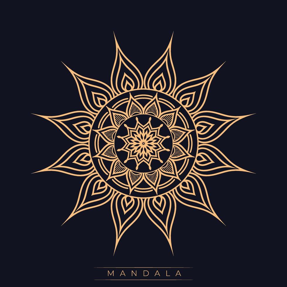 conception de fond de mandala ornemental de luxe de couleur or et bleu pour l'impression, l'affiche, la couverture, la brochure, le dépliant vecteur