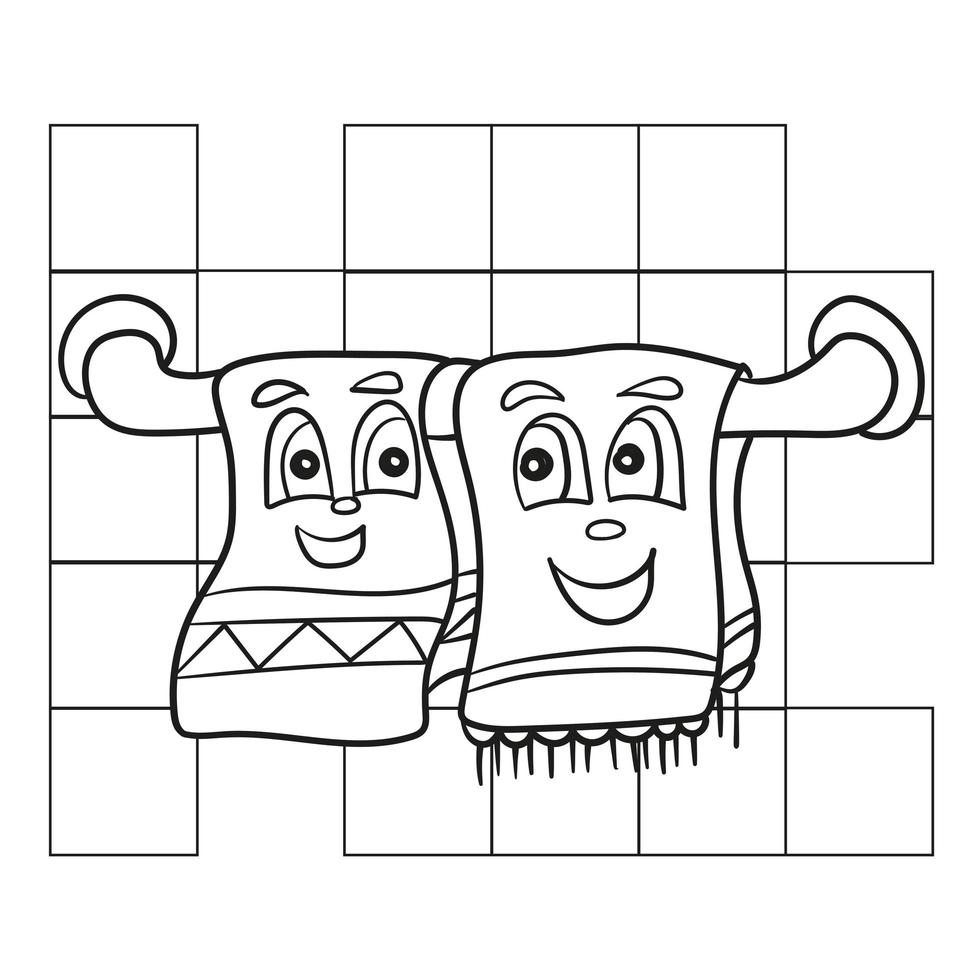 livre de coloriage pour enfants, torchon - pages à colorier vecteur