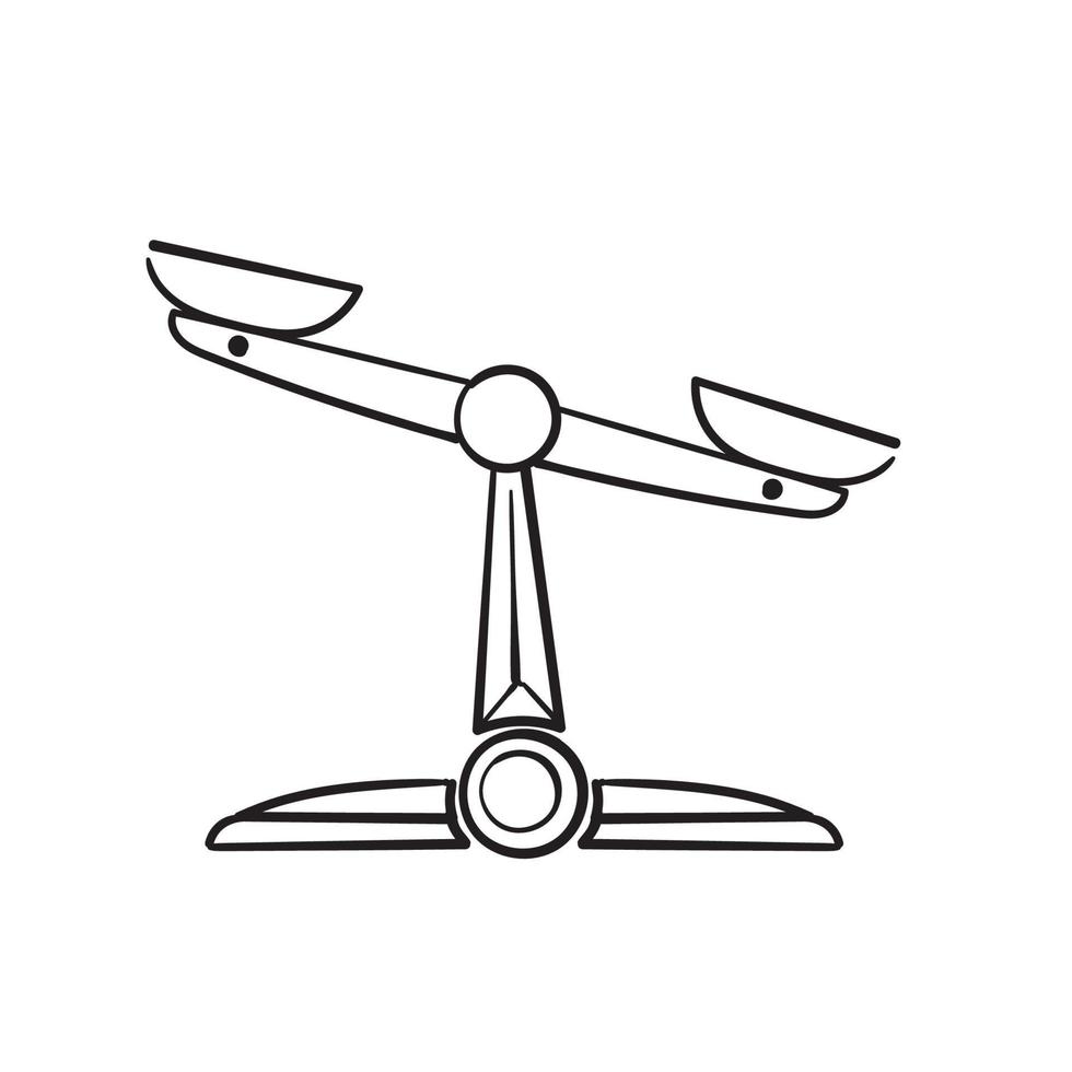 dessinés à la main doodle balance balance icône illustration vecteur isolé