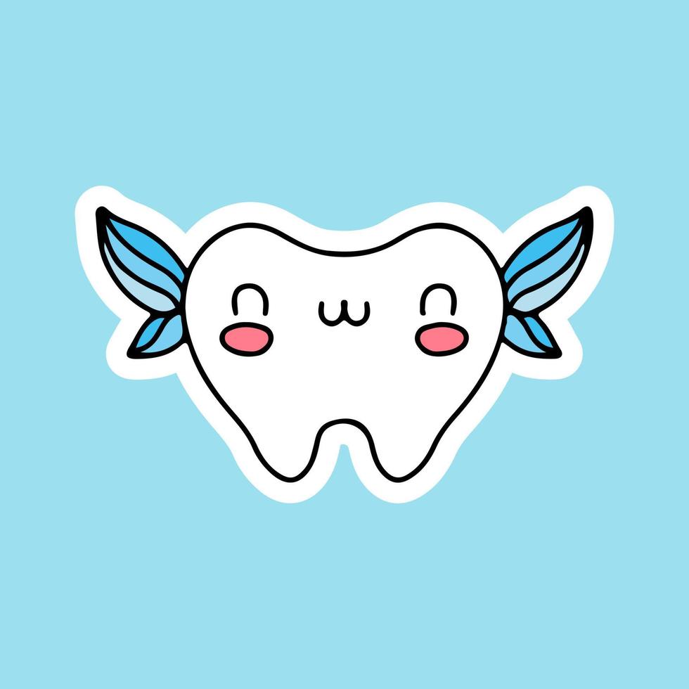 illustration de mascotte de dents de fée. graphiques vectoriels pour les impressions d'autocollants et d'autres utilisations. vecteur