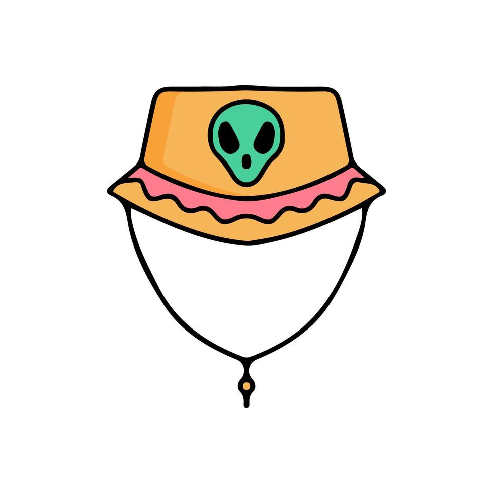 illustration de chapeau de seau extraterrestre. graphiques vectoriels pour les imprimés de t-shirts et autres utilisations. vecteur