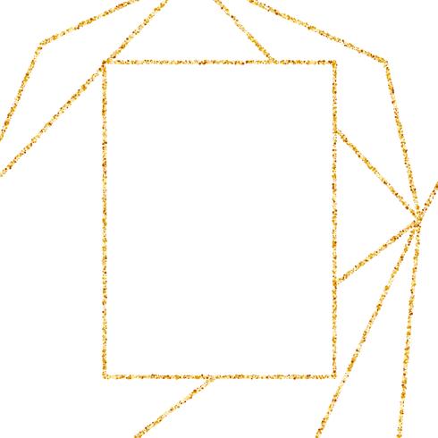Cadre géométrique en or pour mariage ou anniversaire invitation fond. vecteur