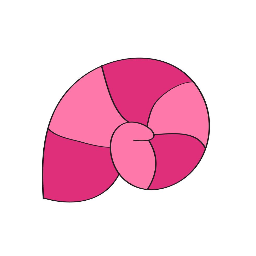 icône de dessin animé simple. coquillage rond sur fond isolé blanc vecteur