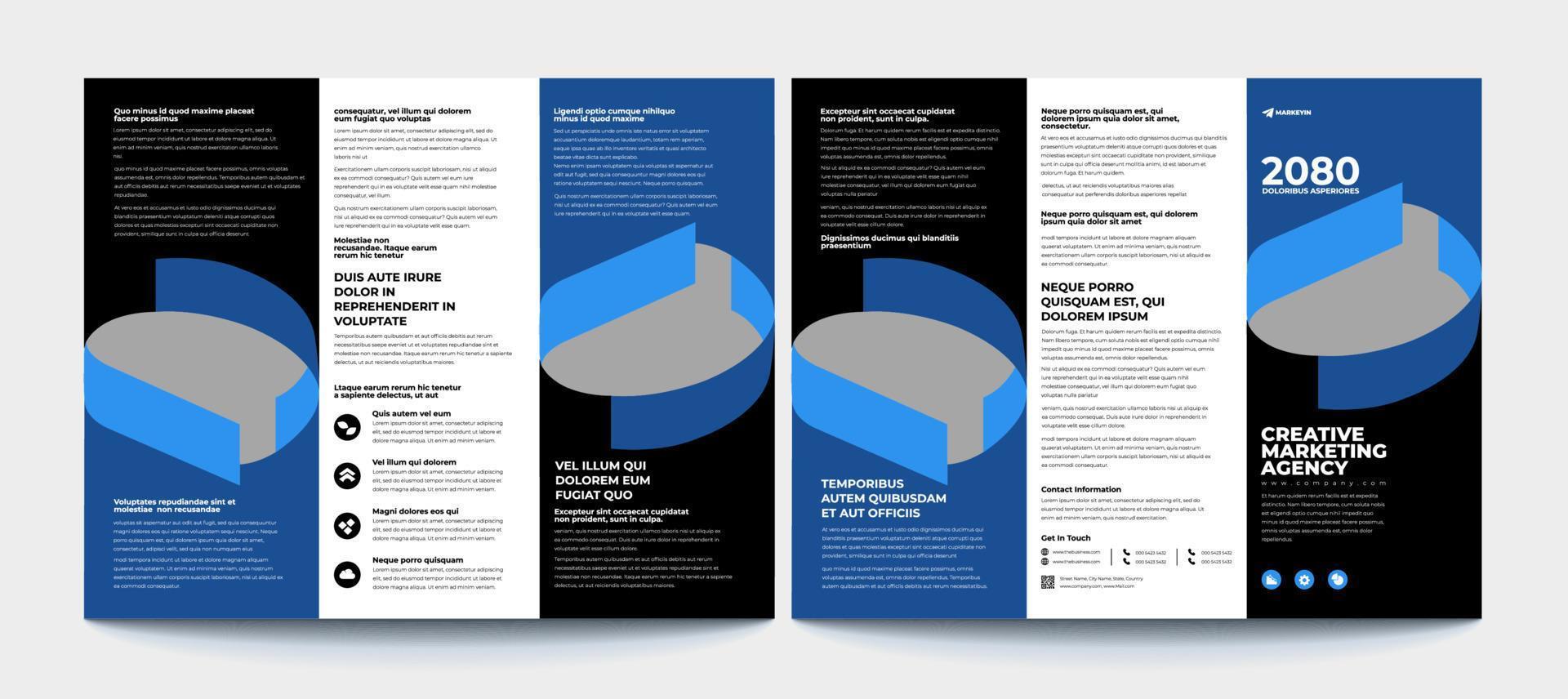 modèle de brochure d'entreprise en trois volets. dépliant de conception d'entreprise avec image remplaçable. vecteur