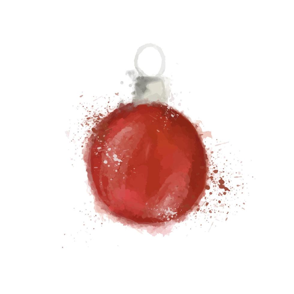 jouet aquarelle sur une boule de sapin de Noël. vecteur