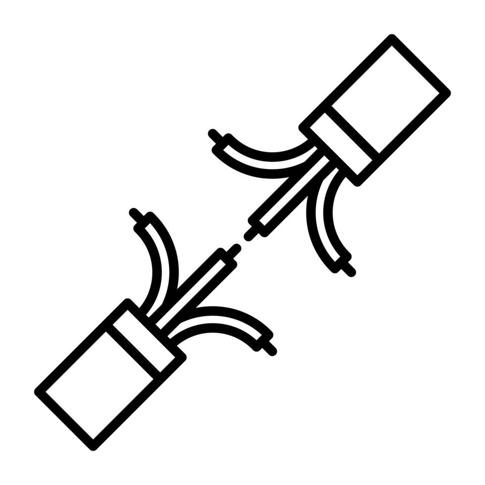icône de ligne de fils de connexion vecteur