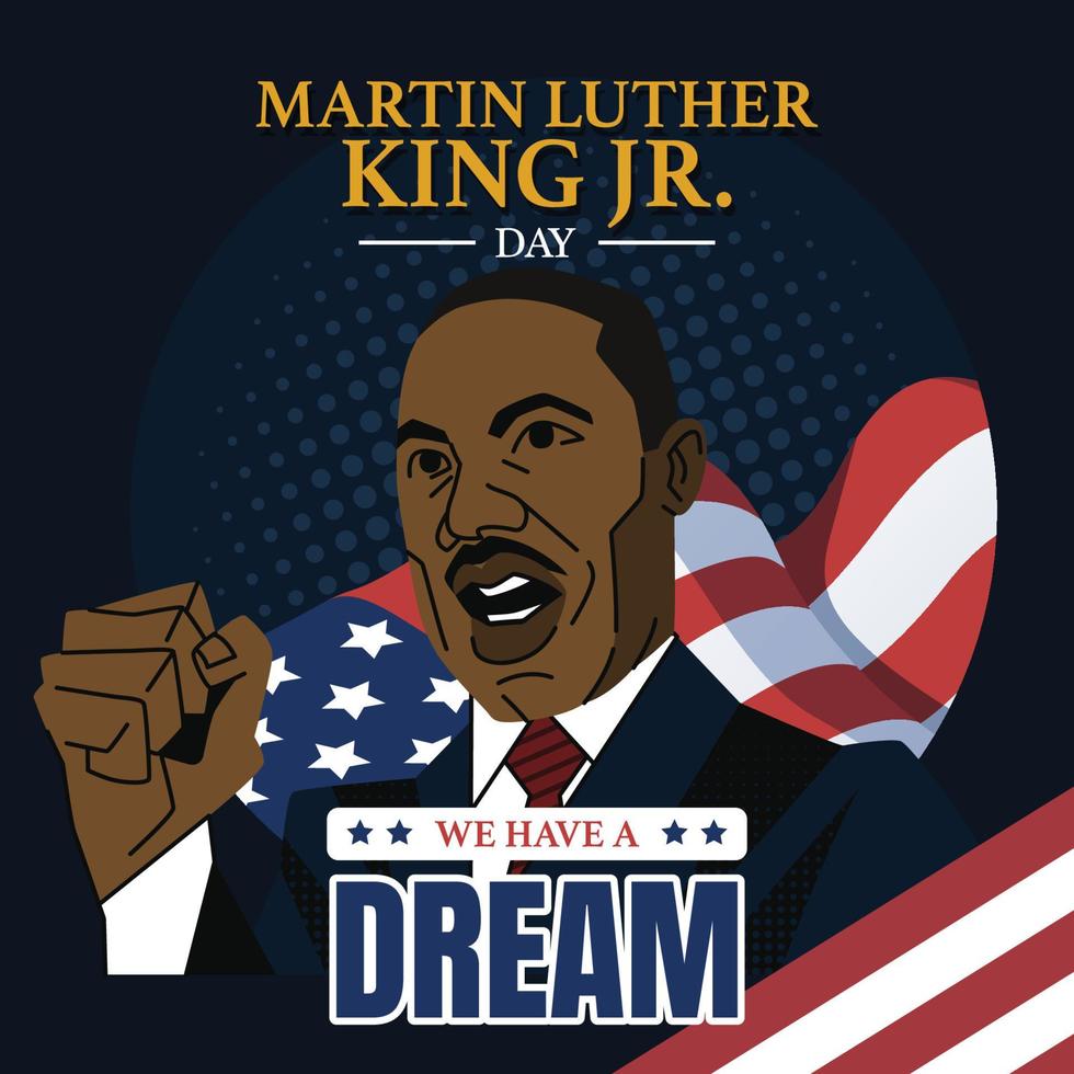 concept de portrait de martin luther king vecteur