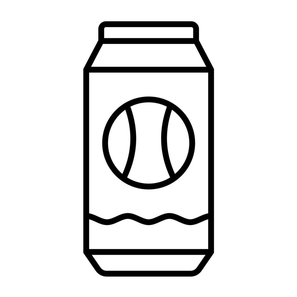 icône de ligne de canette de soda vecteur