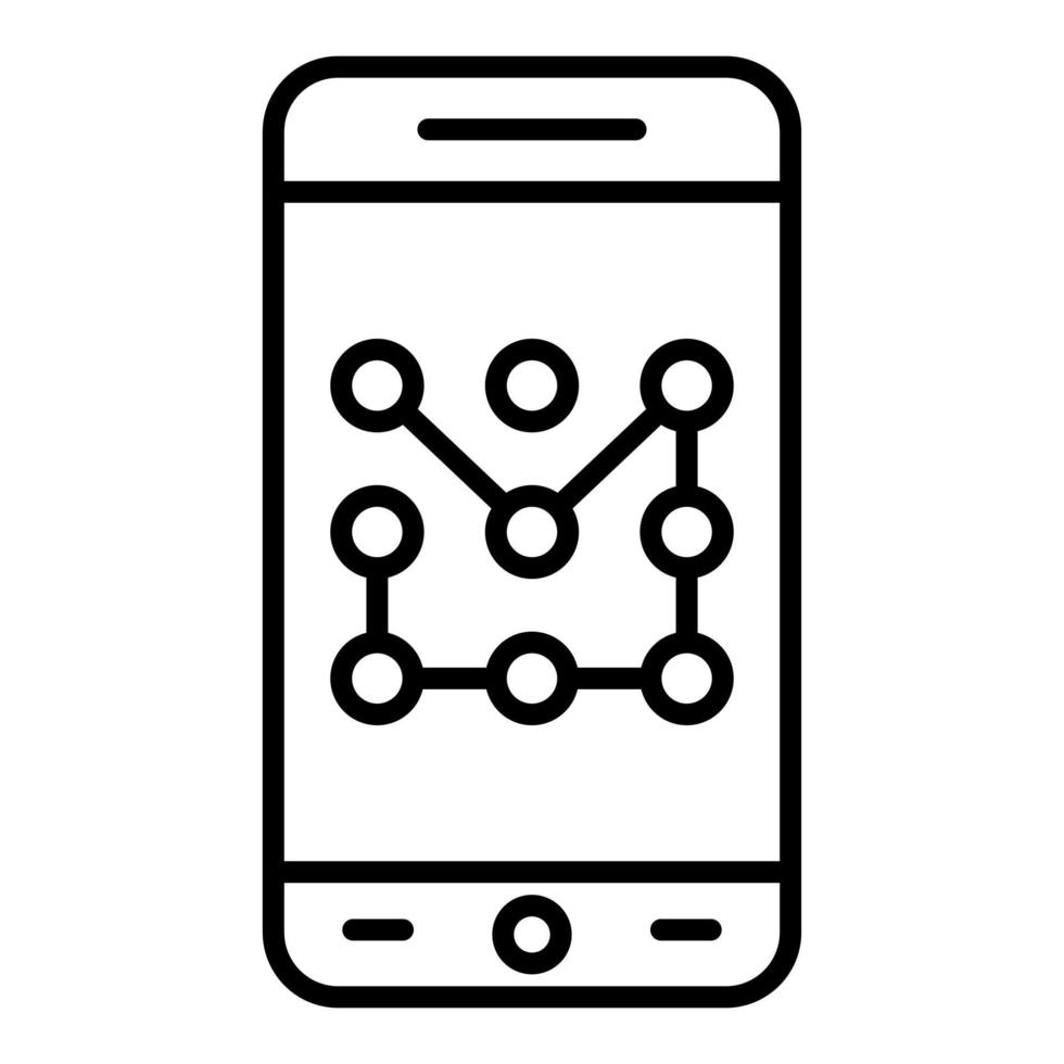 icône de ligne de verrouillage de modèle mobile vecteur