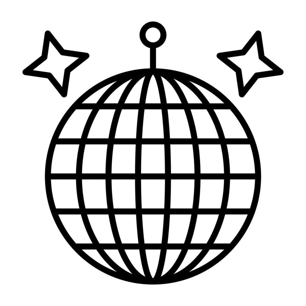 icône de ligne de boule disco vecteur