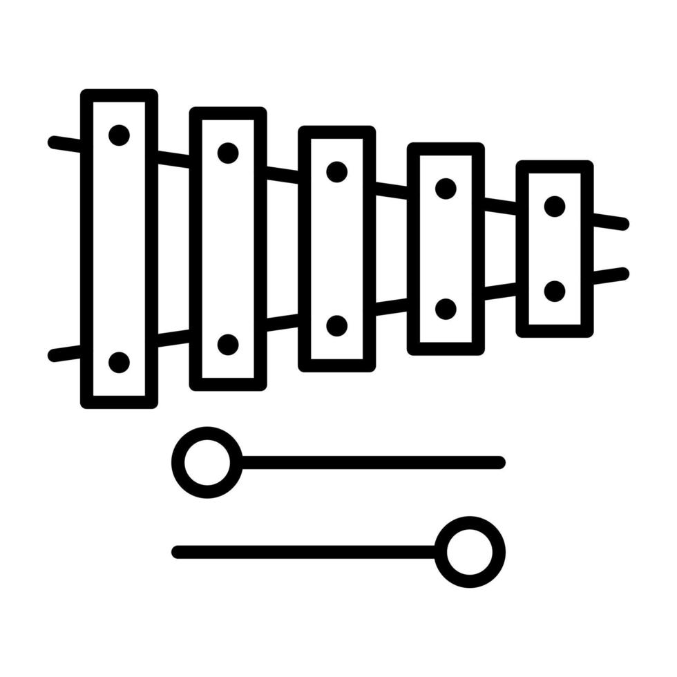 icône de ligne de xylophone vecteur