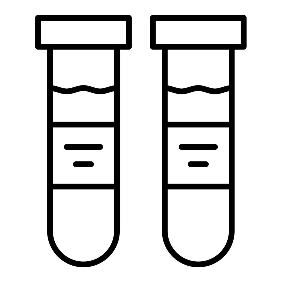 icône de ligne de tube à essai vecteur