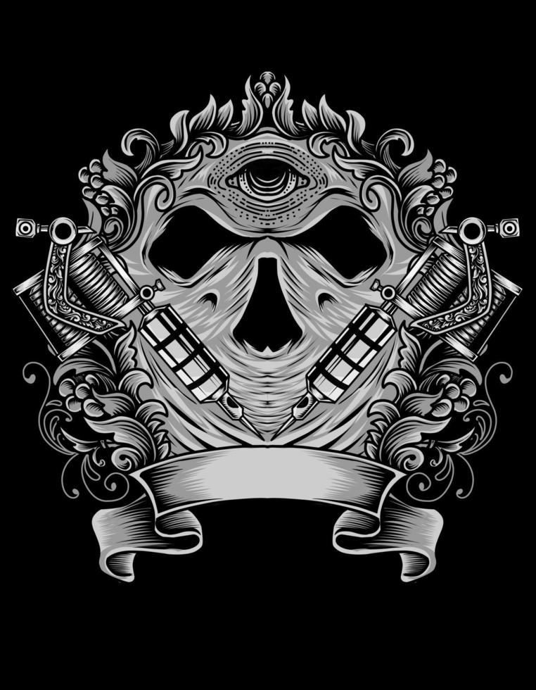 logo de studio de tatouage illustration vectorielle vecteur
