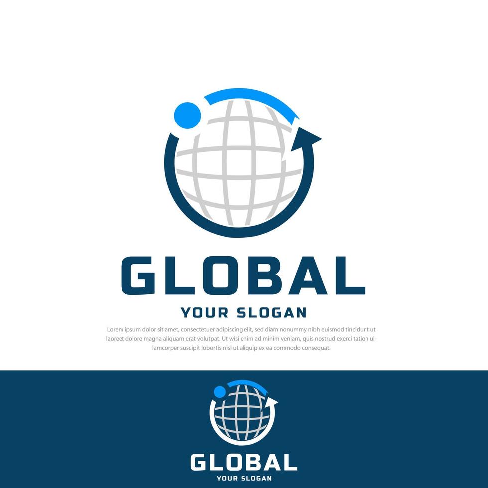 Cercle flèche globe logo.design modèle de logo, symbole, icône illustration vecteur