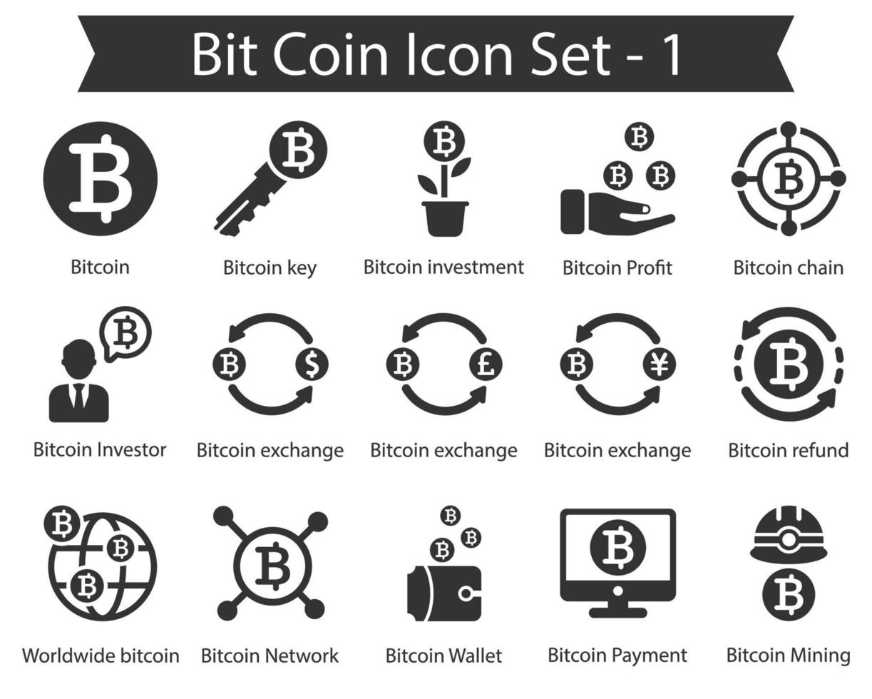 pack d'icônes bitcoin vecteur