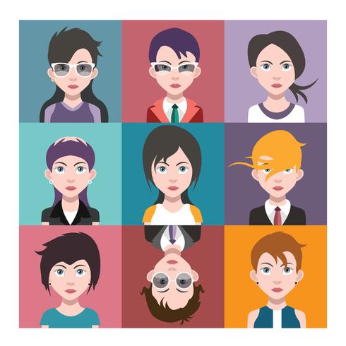 Ensemble d&#39;avatars colorés de personnages vecteur