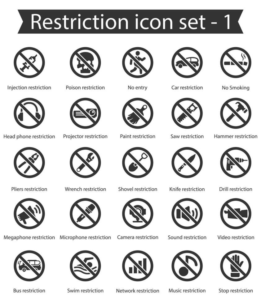 pack d'icônes de restriction vecteur