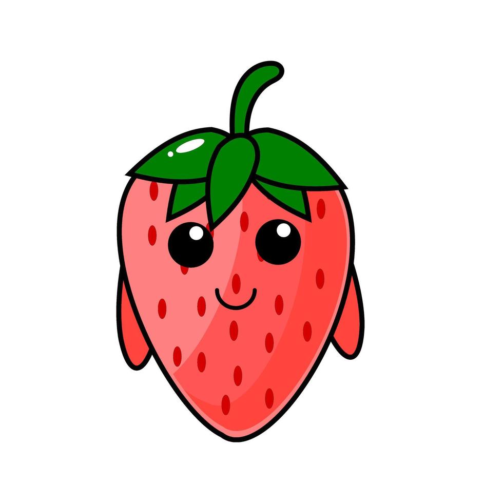 mascotte de fraise. personnage de dessin animé aux fraises. vecteur