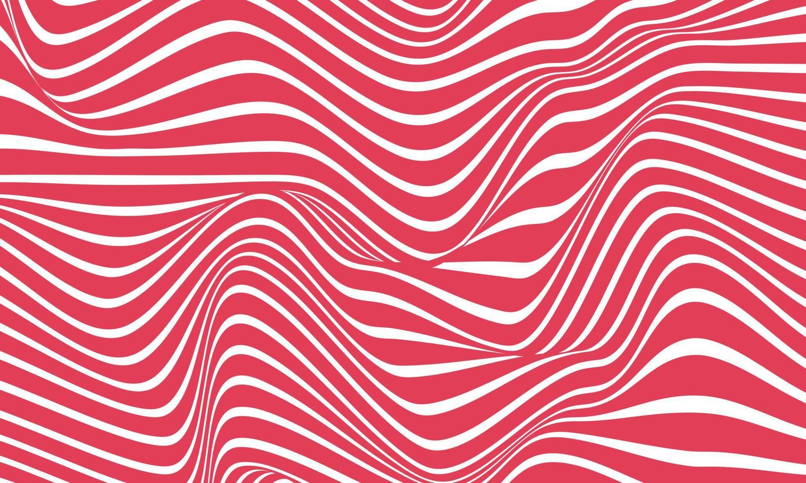 fond abstrait à rayures en rouge et blanc avec motif de lignes ondulées. vecteur