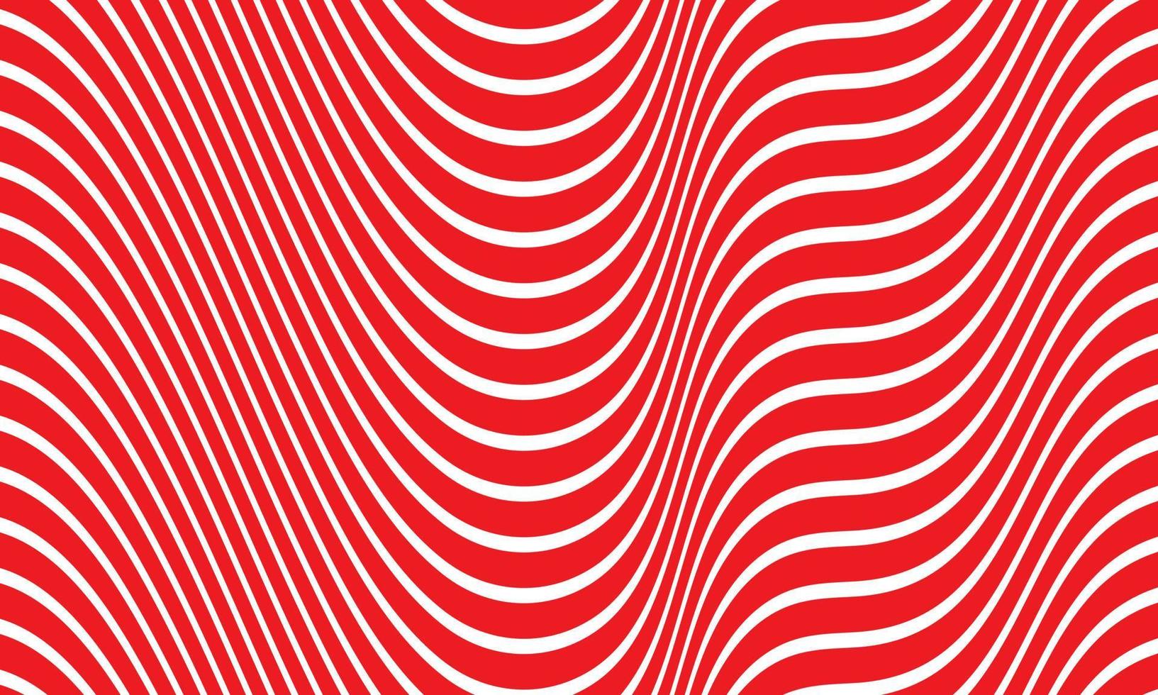 fond abstrait à rayures en rouge et blanc avec motif de lignes ondulées. vecteur