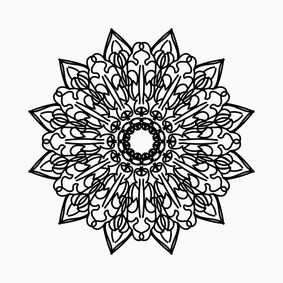 motif circulaire en forme de mandala avec fleur pour la décoration de tatouage mandala au henné. vecteur